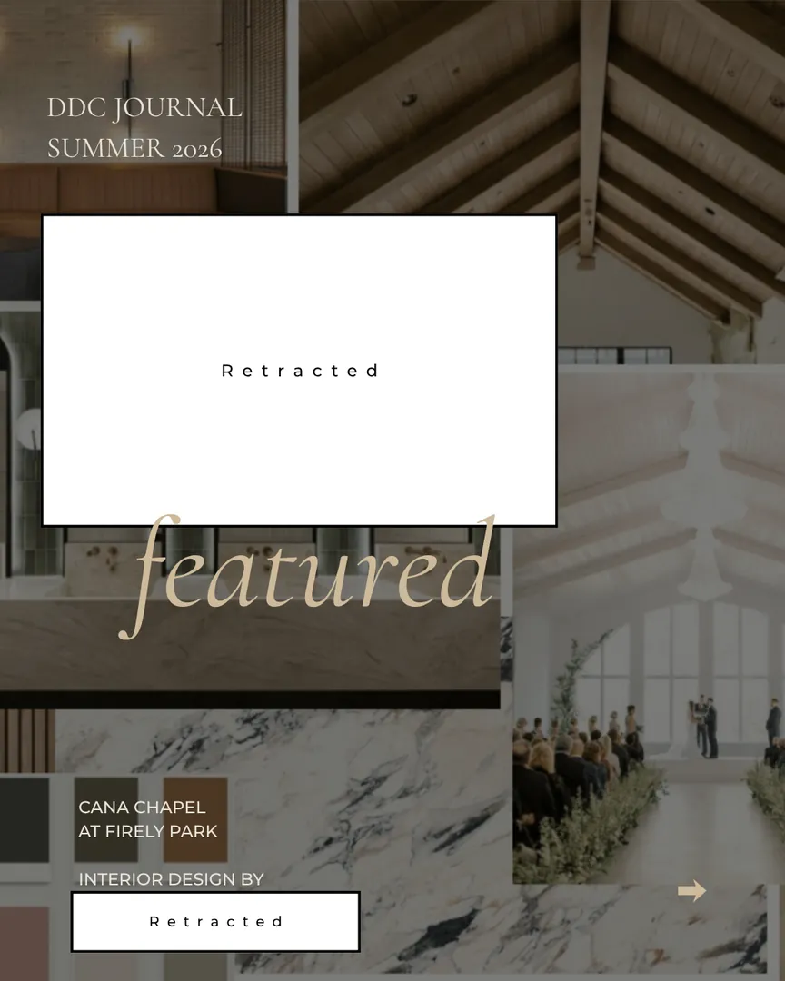 Cover slide announcing a feature in a design journal, with the firm name withheld.
